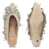 Backless suede mules with fringing Backless suede mules with fringing