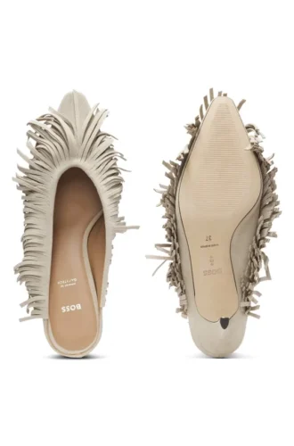 backless suede mules with fringing 2 330x500 - Backless suede mules with fringing