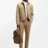 Backpack in monogram-embossed suede