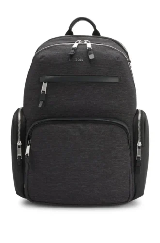 Backpack with contrast side pockets