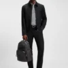 Backpack with contrast side pockets