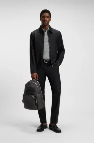 Backpack with contrast side pockets
