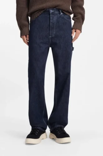 Baggy-fit jeans in dark-blue denim