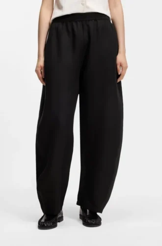 Balloon-leg trousers with elasticated waist