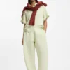 Balloon-leg trousers with elasticated waist