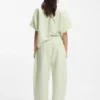 Balloon-leg trousers with elasticated waist