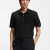 Basket-weave polo shirt in cotton