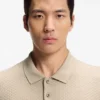 Basket-weave polo shirt in cotton