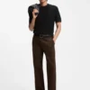 Basket-weave T-shirt in mercerised cotton