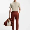 Basket-weave T-shirt in mercerised cotton