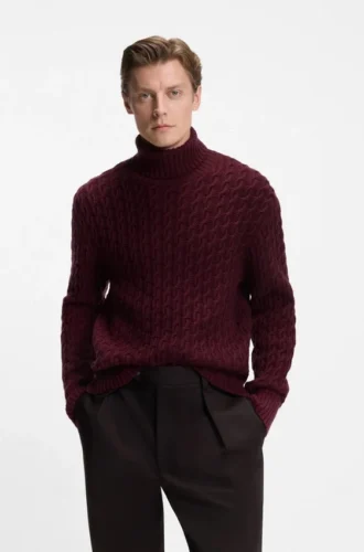 BECKHAM x BOSS cable-knit sweater in wool and cashmere