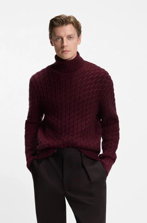 BECKHAM x BOSS cable-knit sweater in wool and cashmere BECKHAM x BOSS cable-knit sweater in wool and cashmere