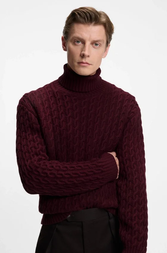 BECKHAM x BOSS cable-knit sweater in wool and cashmere BECKHAM x BOSS cable-knit sweater in wool and cashmere