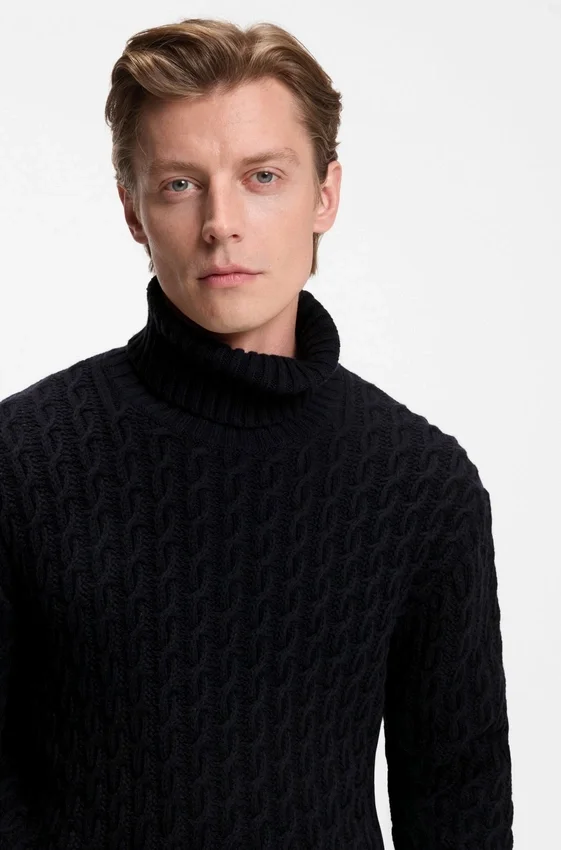 BECKHAM x BOSS cable-knit sweater in wool and cashmere BECKHAM x BOSS cable-knit sweater in wool and cashmere