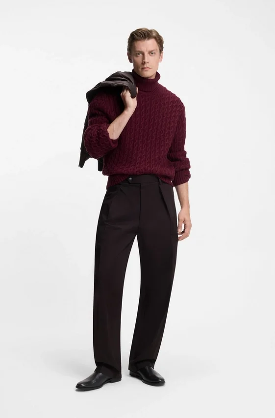 BECKHAM x BOSS cable-knit sweater in wool and cashmere BECKHAM x BOSS cable-knit sweater in wool and cashmere