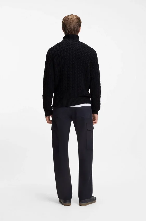 BECKHAM x BOSS cable-knit sweater in wool and cashmere BECKHAM x BOSS cable-knit sweater in wool and cashmere