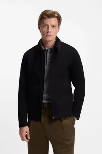 BECKHAM x BOSS jacket in black rigid denim