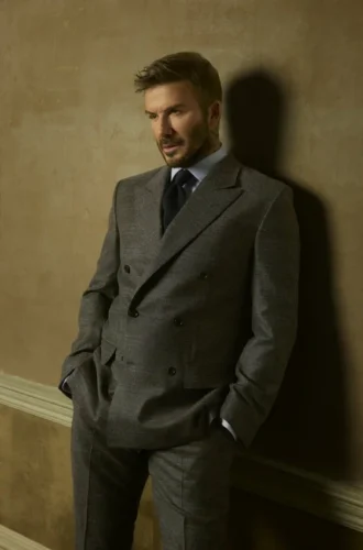 BECKHAM x BOSS jacket in checked virgin wool