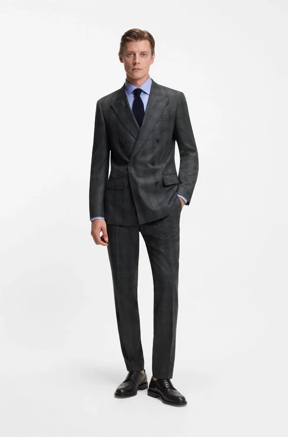 BECKHAM x BOSS jacket in checked virgin wool BECKHAM x BOSS jacket in checked virgin wool