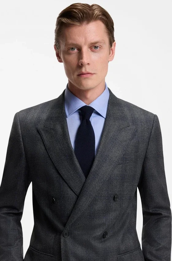 BECKHAM x BOSS jacket in checked virgin wool BECKHAM x BOSS jacket in checked virgin wool