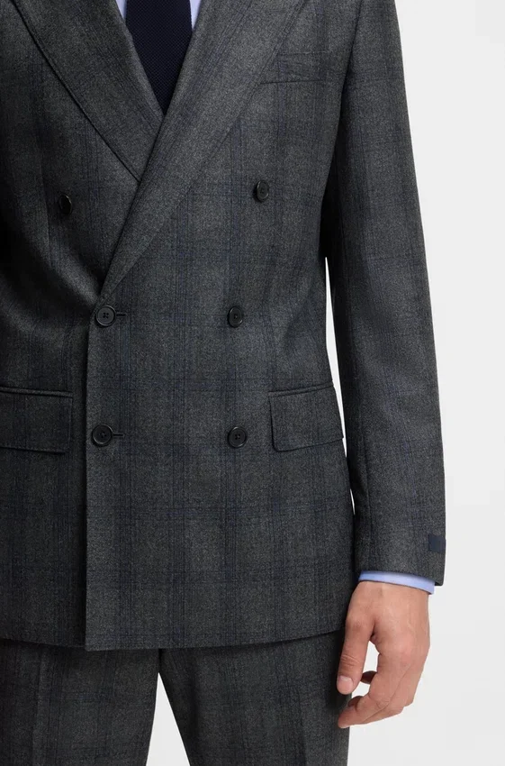 BECKHAM x BOSS jacket in checked virgin wool BECKHAM x BOSS jacket in checked virgin wool