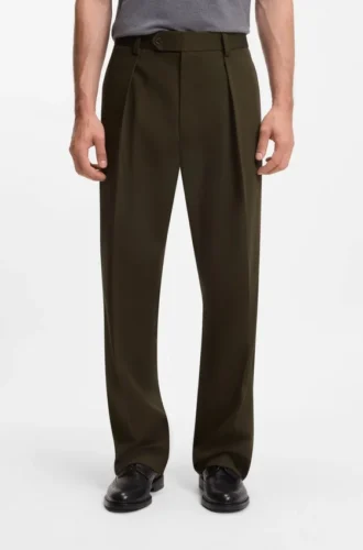 BECKHAM x BOSS micro-patterned trousers in cotton