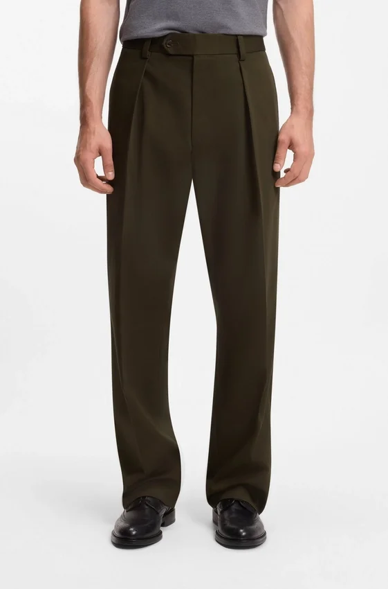 BECKHAM x BOSS micro-patterned trousers in cotton BECKHAM x BOSS micro-patterned trousers in cotton