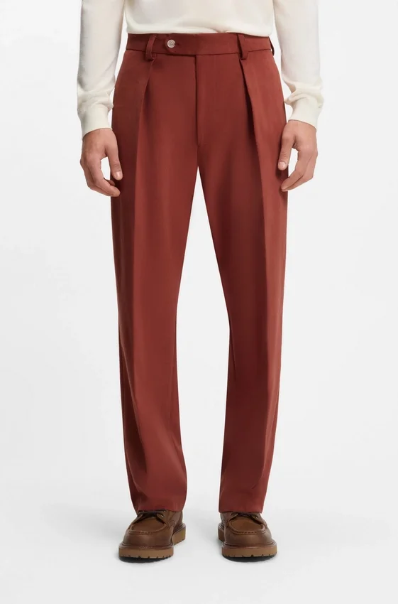 BECKHAM x BOSS micro-patterned trousers in cotton BECKHAM x BOSS micro-patterned trousers in cotton
