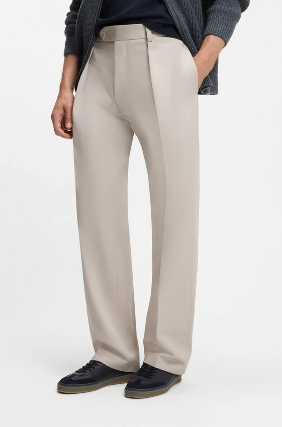BECKHAM x BOSS micro-patterned trousers in cotton BECKHAM x BOSS micro-patterned trousers in cotton