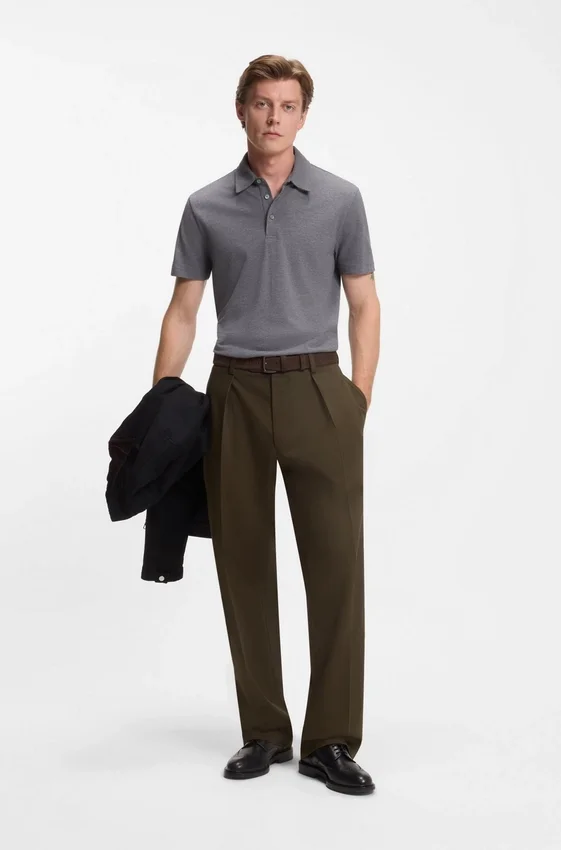 BECKHAM x BOSS micro-patterned trousers in cotton BECKHAM x BOSS micro-patterned trousers in cotton
