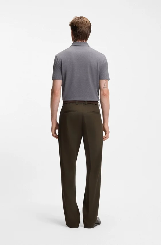 BECKHAM x BOSS micro-patterned trousers in cotton BECKHAM x BOSS micro-patterned trousers in cotton