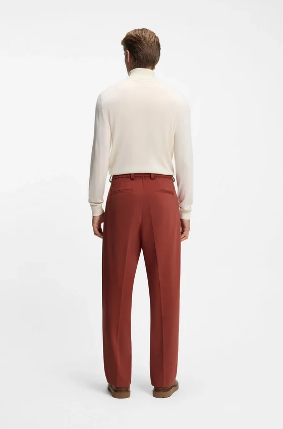 BECKHAM x BOSS micro-patterned trousers in cotton BECKHAM x BOSS micro-patterned trousers in cotton