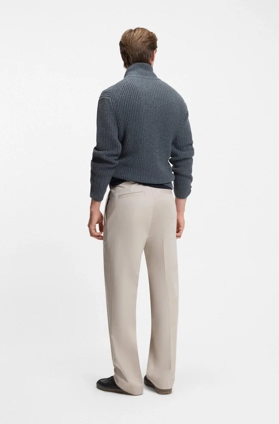 BECKHAM x BOSS micro-patterned trousers in cotton BECKHAM x BOSS micro-patterned trousers in cotton