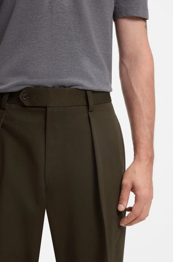 BECKHAM x BOSS micro-patterned trousers in cotton BECKHAM x BOSS micro-patterned trousers in cotton