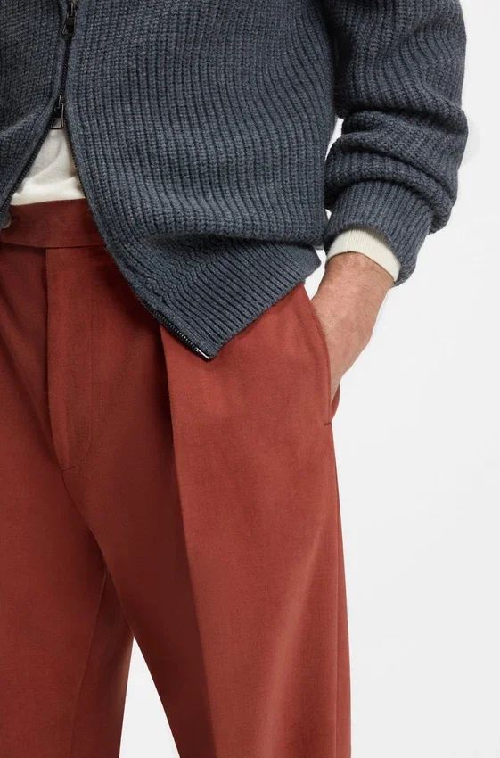 BECKHAM x BOSS micro-patterned trousers in cotton BECKHAM x BOSS micro-patterned trousers in cotton