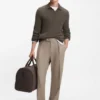 BECKHAM x BOSS mouliné-rib sweater with polo collar BECKHAM x BOSS mouliné-rib sweater with polo collar