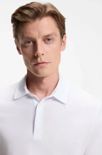 BECKHAM x BOSS polo shirt in cotton and silk