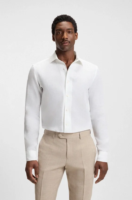 BECKHAM x BOSS regular-fit-shirt in linen BECKHAM x BOSS regular-fit-shirt in linen