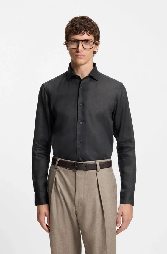 BECKHAM x BOSS regular-fit-shirt in linen BECKHAM x BOSS regular-fit-shirt in linen