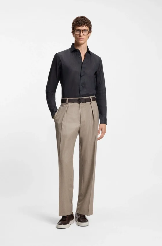 BECKHAM x BOSS regular-fit-shirt in linen BECKHAM x BOSS regular-fit-shirt in linen