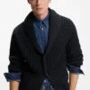 BECKHAM x BOSS relaxed-fit cardigan in wool and cashmere BECKHAM x BOSS relaxed-fit cardigan in wool and cashmere