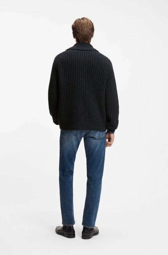 BECKHAM x BOSS relaxed-fit cardigan in wool and cashmere BECKHAM x BOSS relaxed-fit cardigan in wool and cashmere