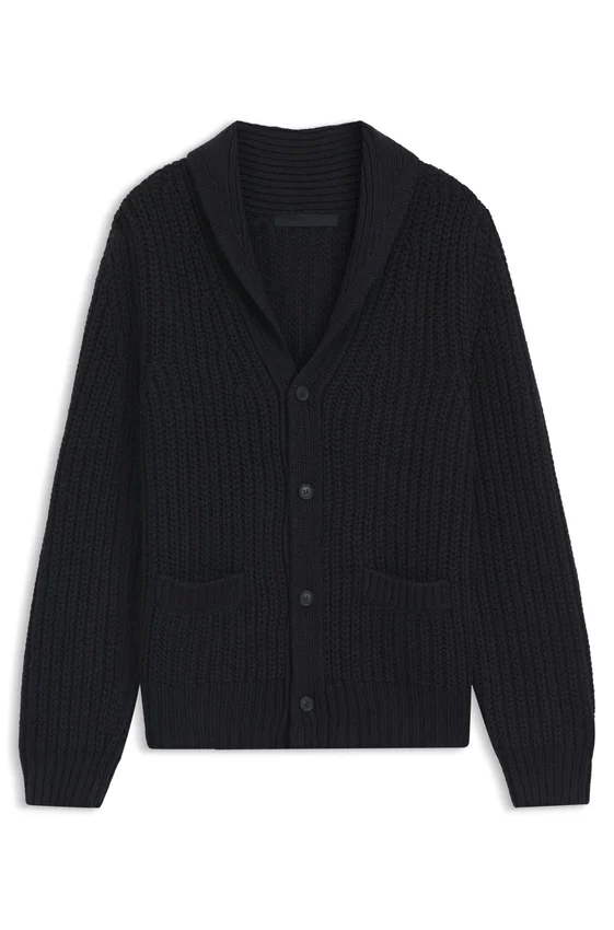 BECKHAM x BOSS relaxed-fit cardigan in wool and cashmere BECKHAM x BOSS relaxed-fit cardigan in wool and cashmere