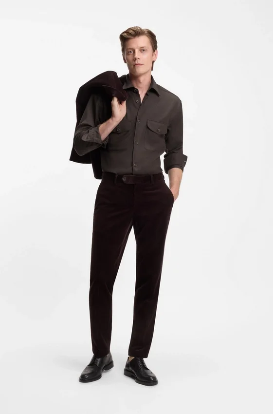 BECKHAM x BOSS relaxed-fit shirt in virgin wool BECKHAM x BOSS relaxed-fit shirt in virgin wool