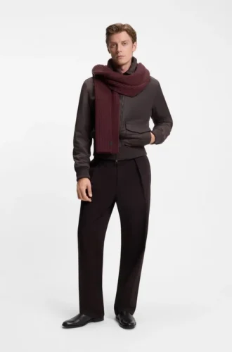 BECKHAM x BOSS scarf in virgin wool and cashmere