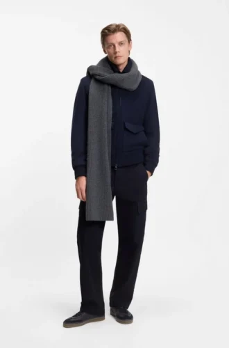 BECKHAM x BOSS scarf in virgin wool and cashmere