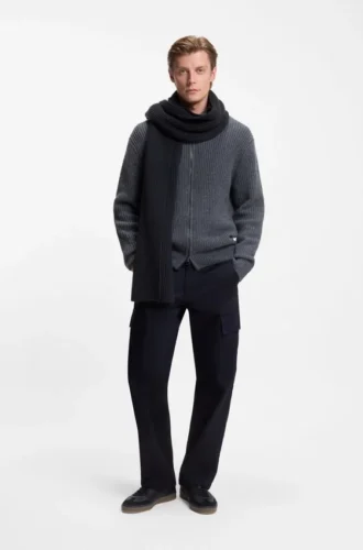 BECKHAM x BOSS scarf in virgin wool and cashmere