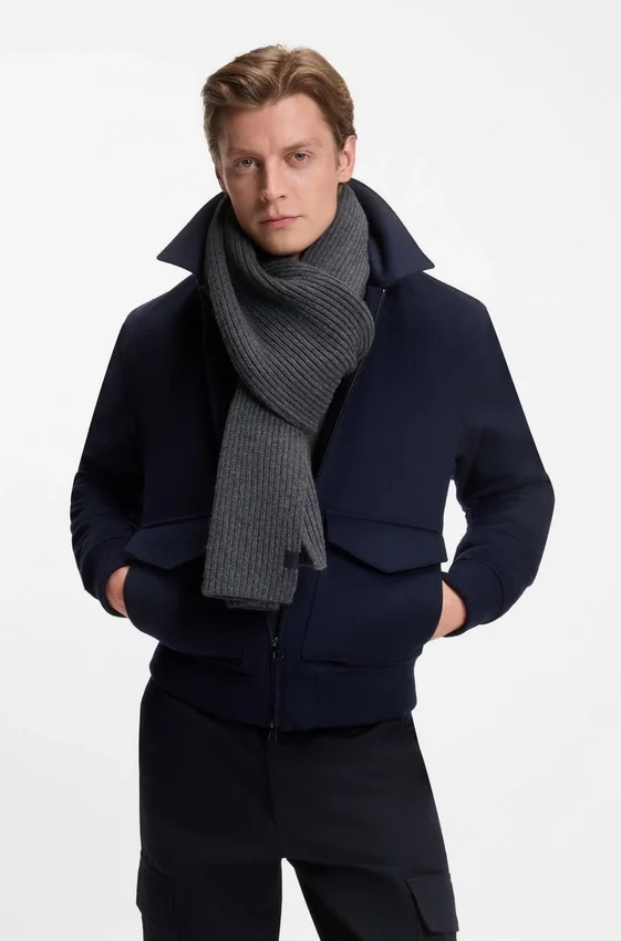BECKHAM x BOSS scarf in virgin wool and cashmere BECKHAM x BOSS scarf in virgin wool and cashmere