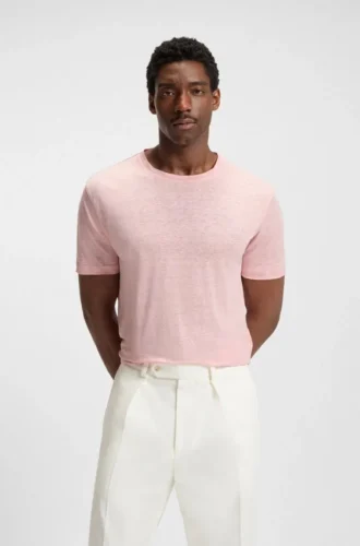BECKHAM x BOSS T-shirt in soft linen