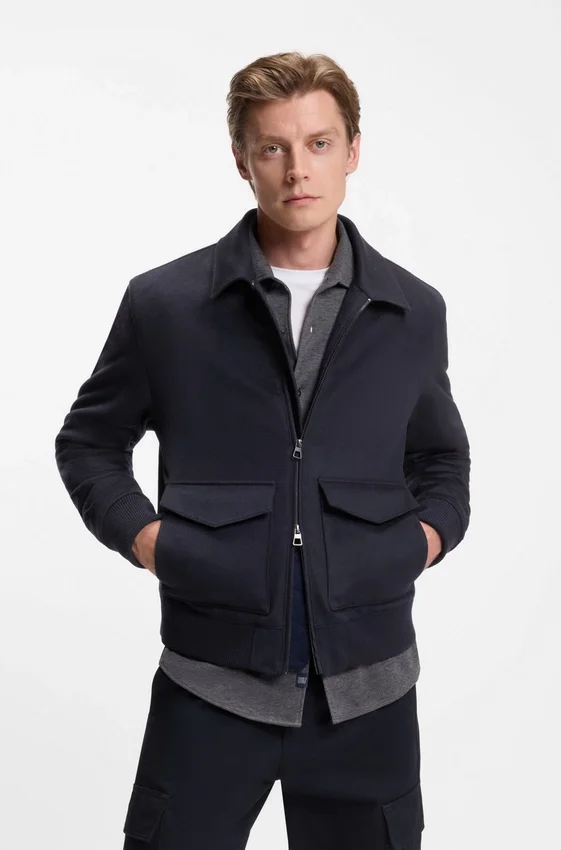 BECKHAM x BOSS zip jacket in wool and cashmere BECKHAM x BOSS zip jacket in wool and cashmere